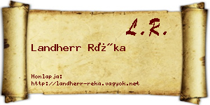 Landherr Réka névjegykártya